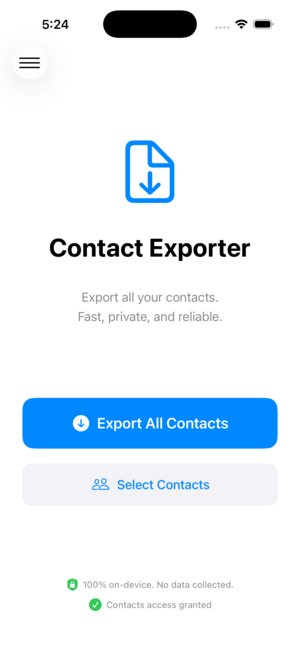ContactExporter Main Interface