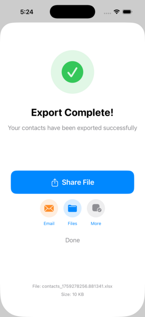 Export Options