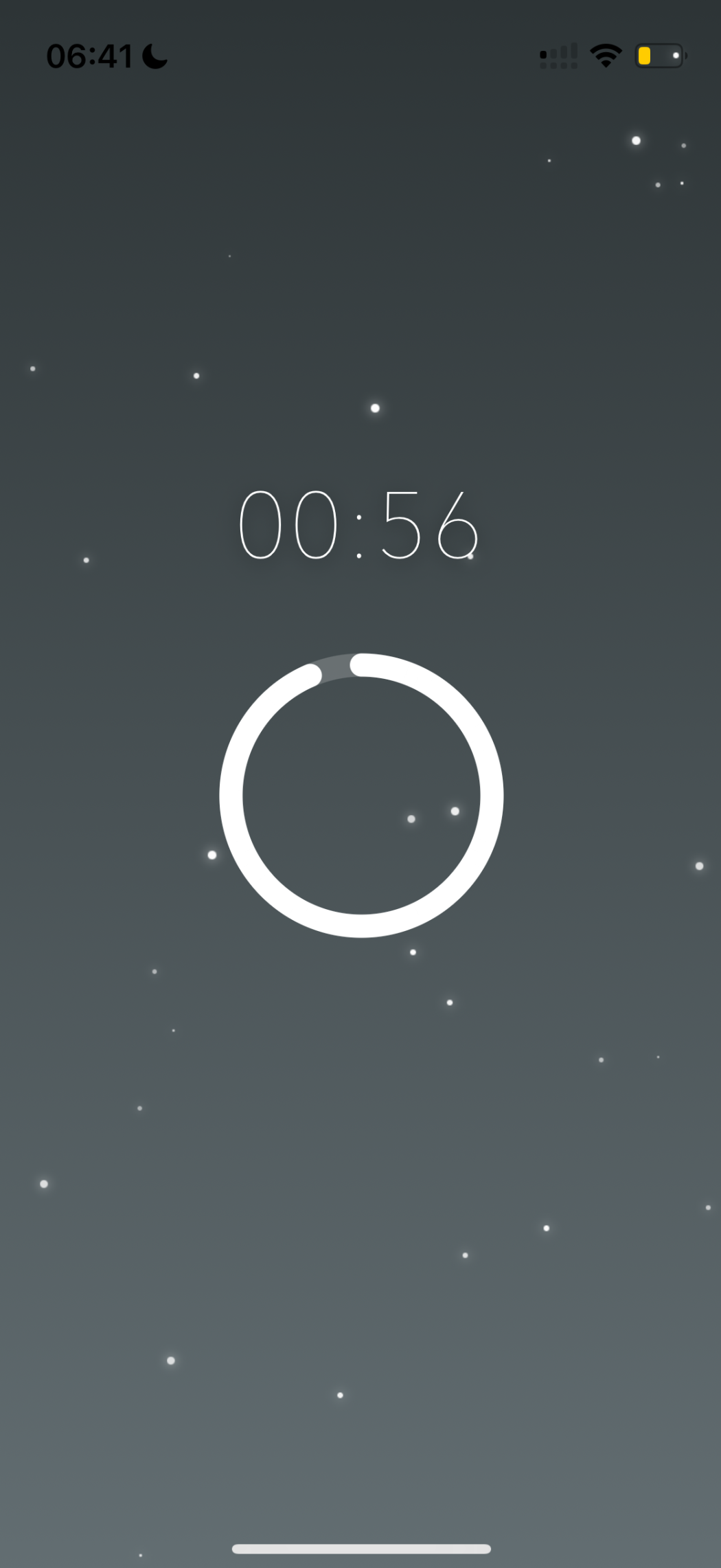 GentleTimer starry night animation with countdown timer