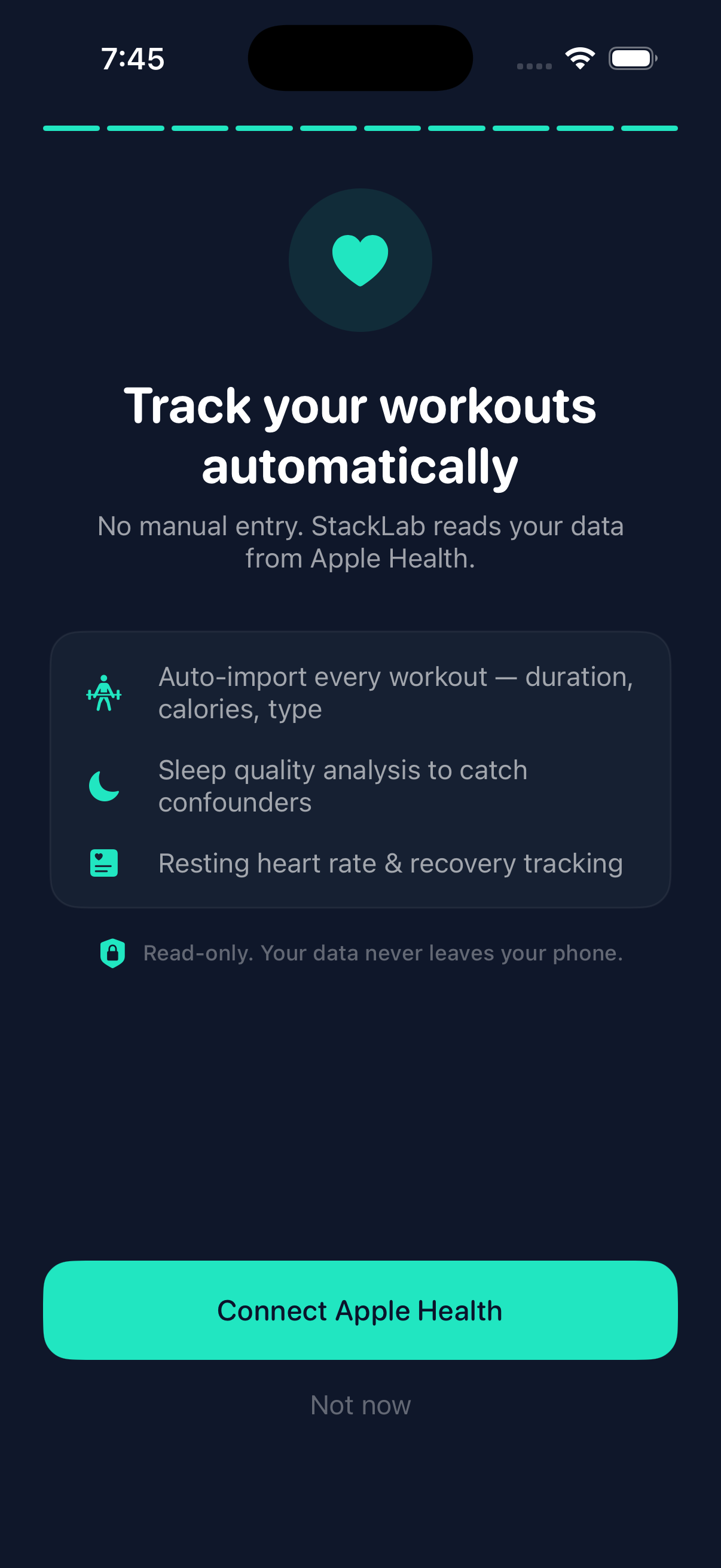 StackLab Apple Health integration