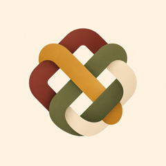 Tapestry app icon, a woven heritage knot