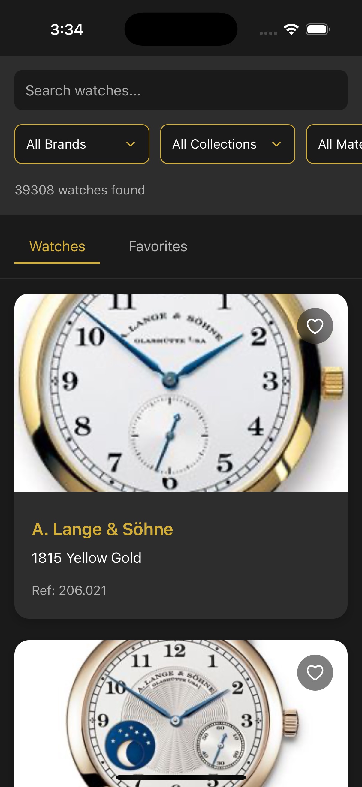 Horology Database App Interface